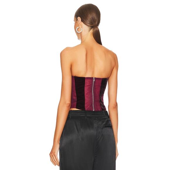 NBD Clarke Bustier Top Underwire Sheer Mesh Velvet Panel Party Statement Sz S - Picture 3 of 10